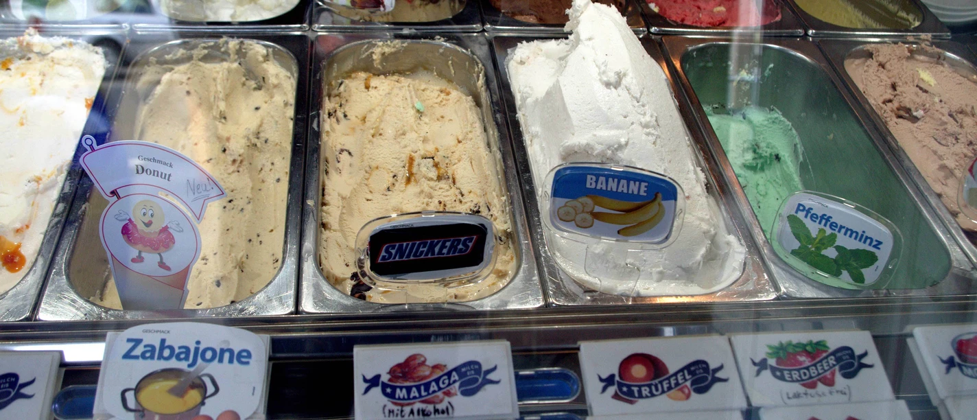 Eisauswahl im Eiscafé Martini Eisauswahl im Eiscafé Martini