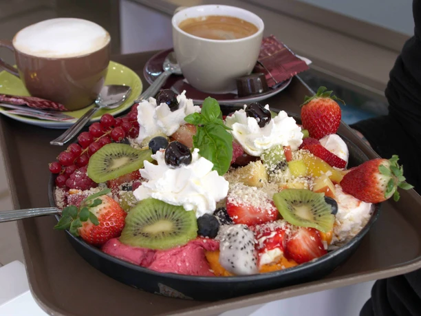 Fruit creation at the Roma ice cream parlor