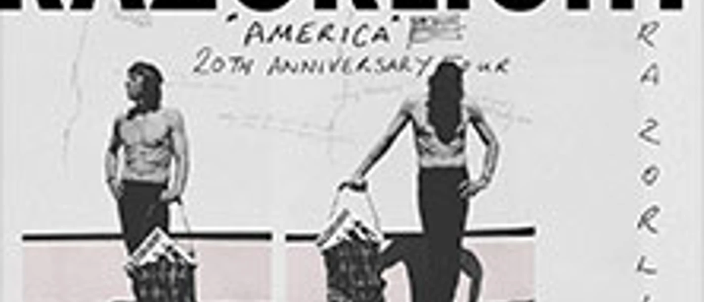 Covermotiv von Razorlight mit Schriftzug „America“ und zwei Personen am Strand