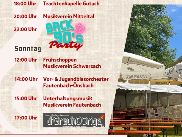 Plakat vom Sommerfestival Musikverein Önsbach