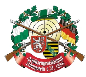 Schützenverein Wappen Wappen mit Fahnen und Gewehr