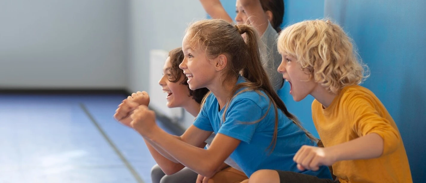 Happy children enjoying their gym class 23 2149070726