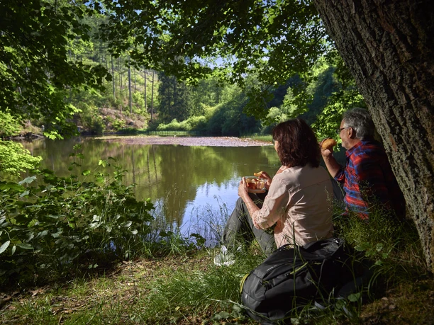 Pause am Weidelbacher Weiher Pause am Weidelbacher Weiher