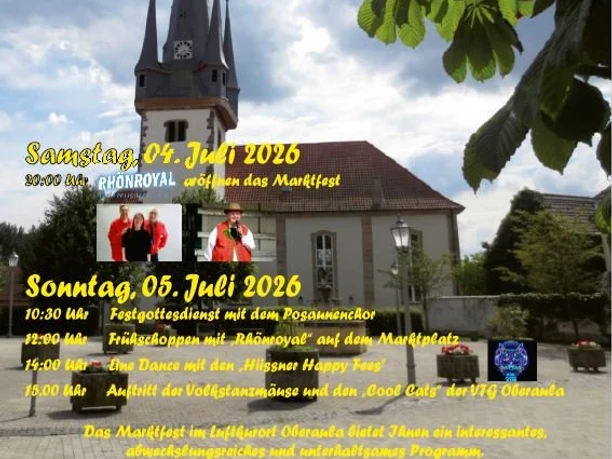 Plakat Oberaula Marktfest 2026