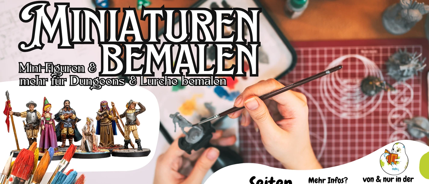 2026_07_08_SeSam_MiniaturenBemalen_Veranstaltungskalender.png Nahaufnahme von Händen, die eine Miniatur bemalen. Links stehen fertig gestaltete Figuren.