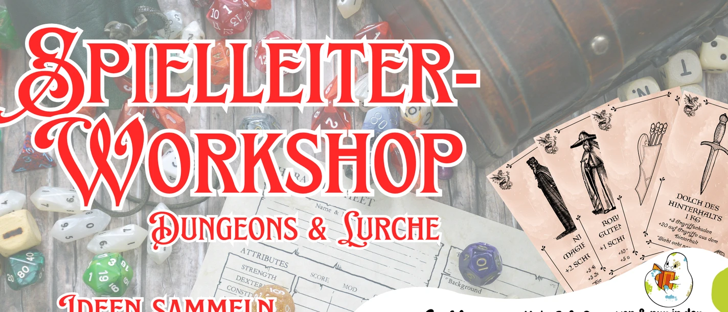 2026_07_10_SeSam_SpielleiterworkshopDnD_Veranstaltungskalender.png Ankündigung für den Spielleiter-Workshop Dungeons & Lurche. Grafik mit bunten Rollenspielwürfeln.