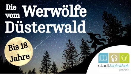 2026_07_13_Werwolfen_Poster_Veranstaltungskalender.png Plakat: "Die Werwölfe vom Düsterwald". Werwolf-Silhouette vor einem nächtlichen Sternenhimmel.