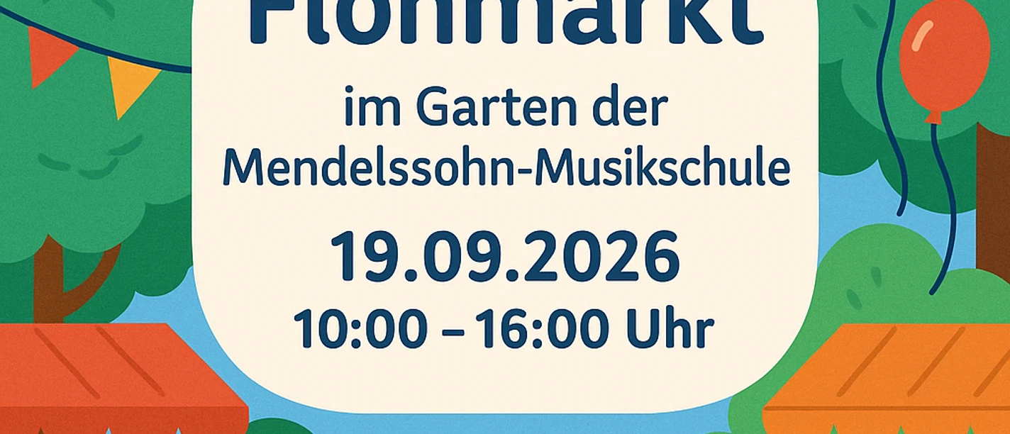 e9ea322c-c8c2-410b-af1d-9c339c039d37.png Bunte Zeichnung eines Flohmarkts für Familien. Ein Kind bekommt einen Teddybären am Verkaufsstand.