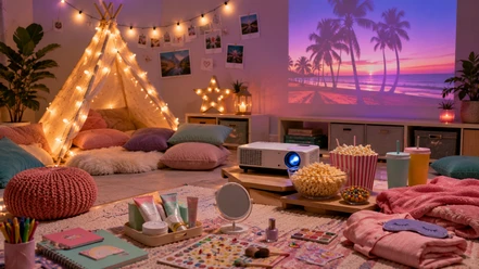 Movie Night | Sample Image, AI-Generated gemütlicher Filmeabend
