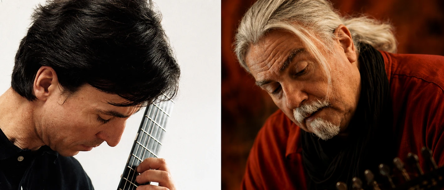 Duo Doppio Passo1.png zwei Musiker mit Gitarre und Laute