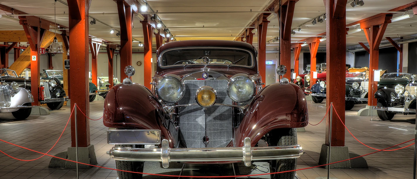 Fahrzeug in der SCHATZKAMMER PS.SPEICHER in Einbeck Historischer Mercedes-Benz Oldtimer in der SCHATZKAMMER PS.SPEICHER in Einbeck.