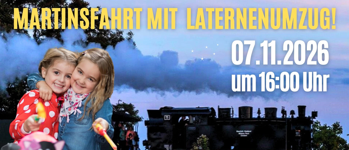 Martinsfahrt mit Laternenumzug 2026 | Mansfelder Bergwerksbahn