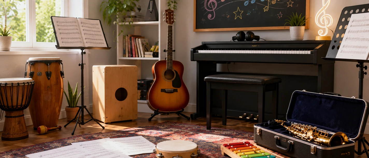 Musikzimmer | Beispielbild, KI-generiert Musikzimmer