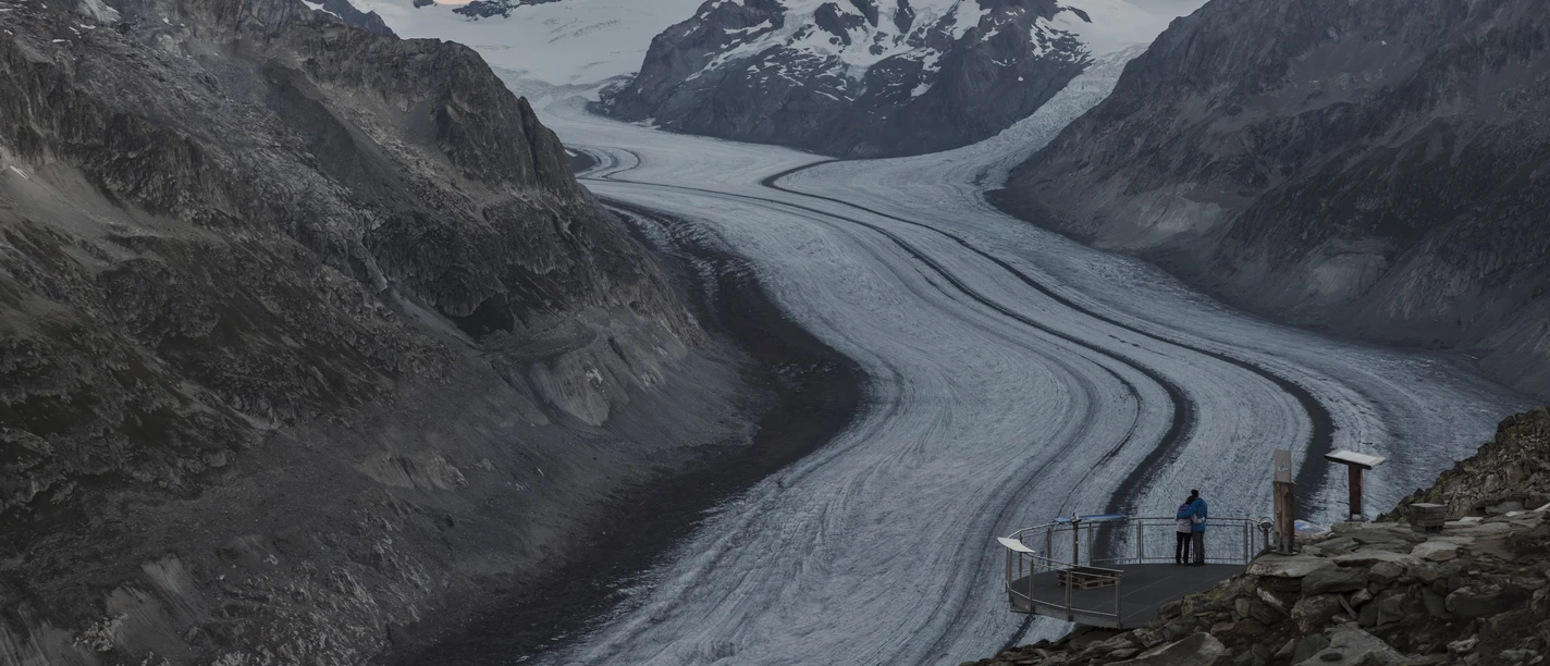 Aussicht bei den View Points der Aletsch Arena Aussicht bei den View Points der Aletsch Arena