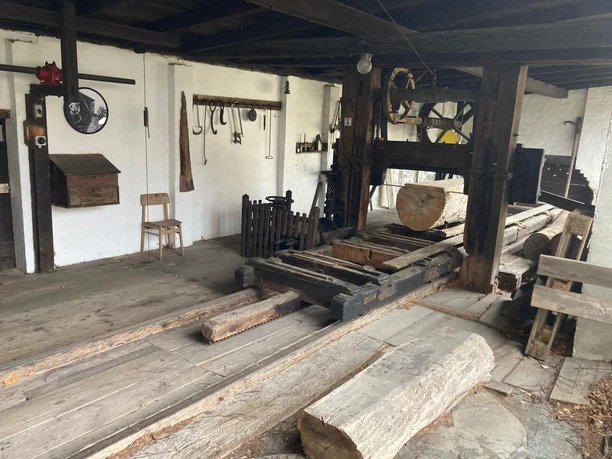 Blick in die historische Sägemühle Thallwitz