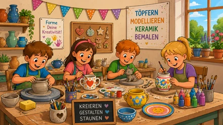 Töpfern | Beispielbild, KI-generiert Kreativwerkstatt