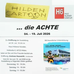 Flyer zur Ausstellung "Cartoon die Achte"