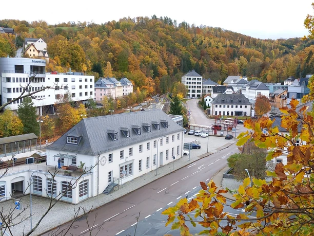 Blick auf die Uhrenmeile in Glashütte