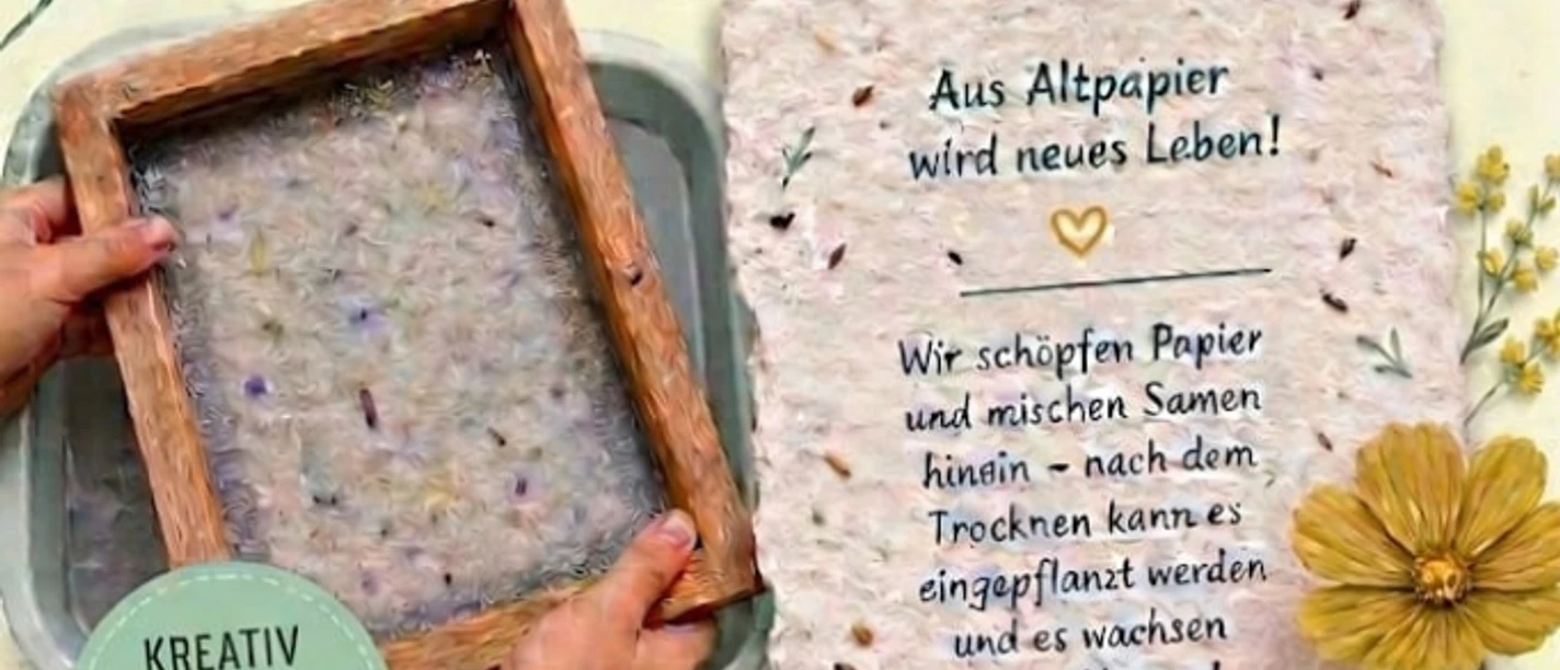 Samenpapier schöpfen