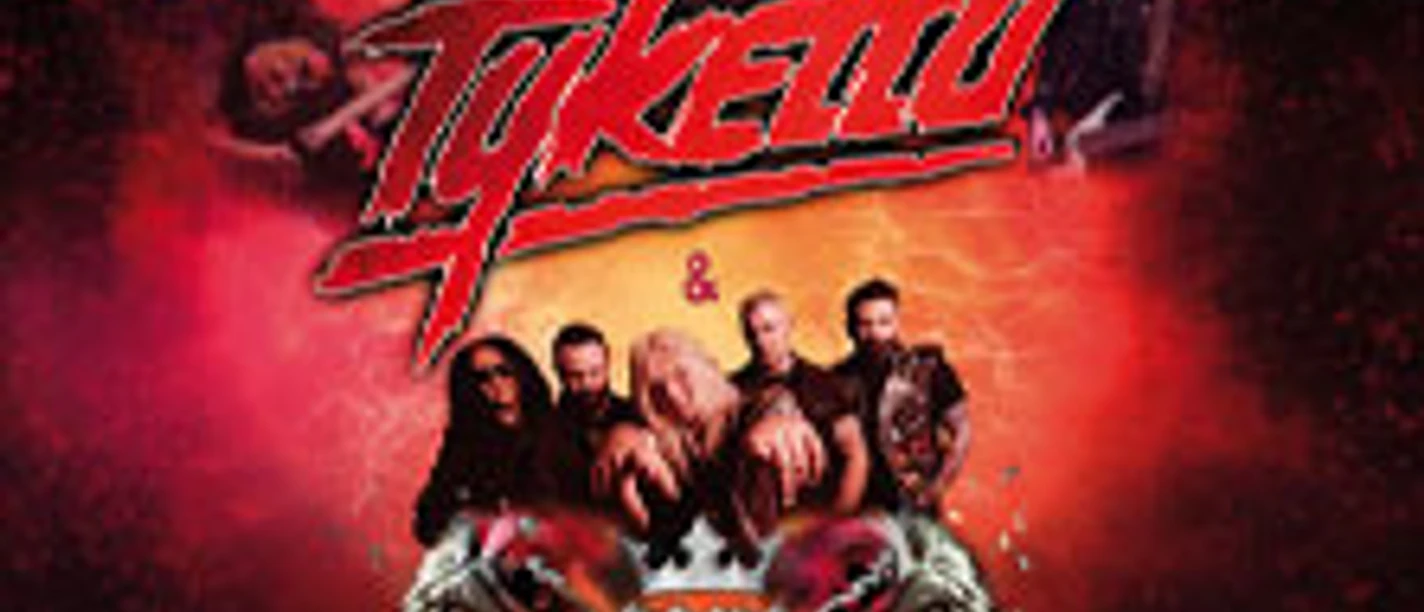 Rotes Konzertplakat mit Tyketto und Coreleoni zur Rock'n'Roll Salvation Tour 2026