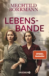 Buchcover „Lebensbande“ von Mechtild Borrmann mit zwei Frauen vor verschwommener Stadt
