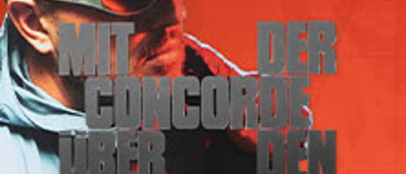 Konzertplakat von Lugatti & Traya mit roter Concorde-Grafik und Künstlerportrait