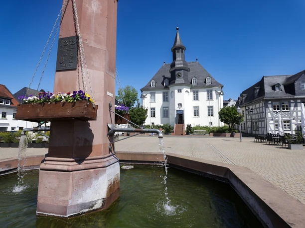 Blick auf die Hugenottenkirche in Usingen