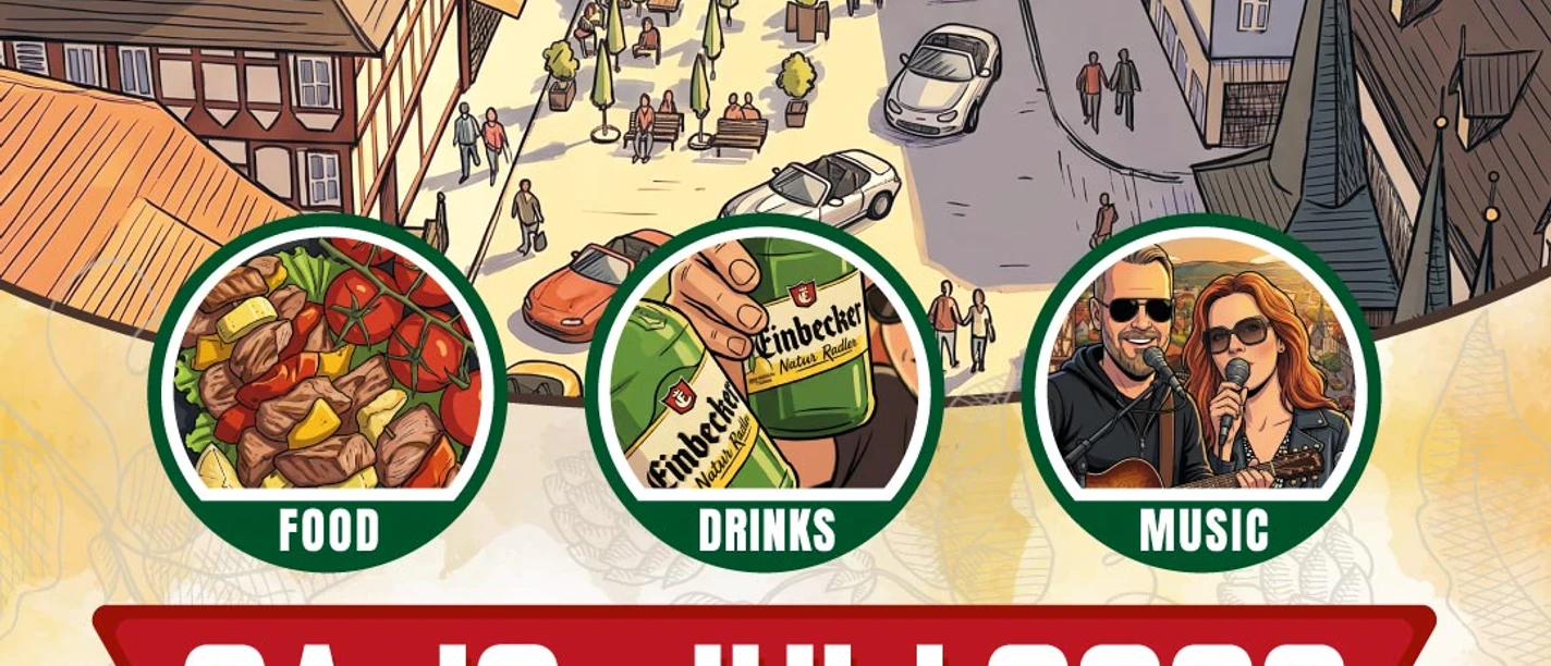 beitrag_mit-partnern2.jpg Plakat zum EIN.Samstags Fest mit Speisen, Getränken, Musik und MX-5-Parade am 18. Juli 2026