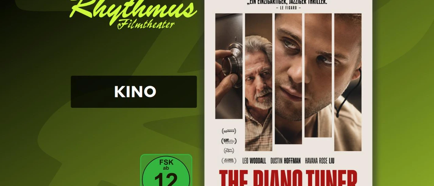 filmplakat-thepianotuner.jpg Filmplakat zu The Piano Tuner mit Logo des Rhythmus Filmtheaters und FSK 12 Kennzeichnung.