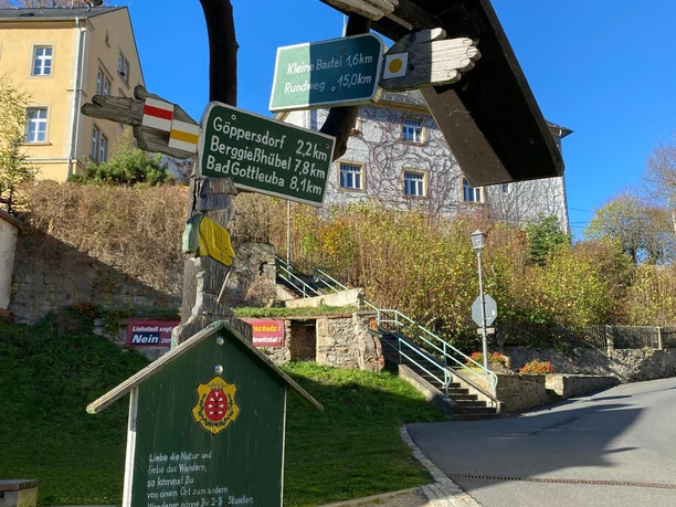 Startpunkt Wanderung Liebstadt Wanderschilder