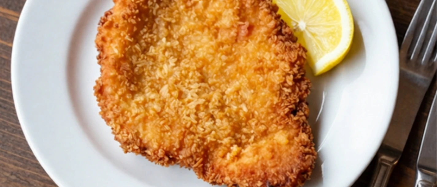 Schnitzel mittig, hohe Auflösung
