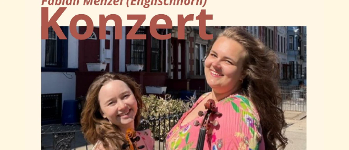 Zwei Violinen im Dialog.png Plakat mit Veranstaltungshinweisen