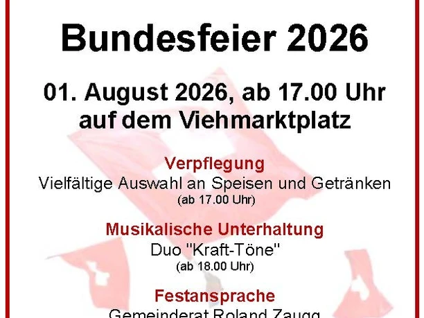 Inserat Bundesfeier 2026