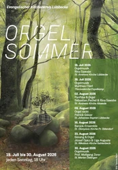 Orgelsommer 2026 Plakat zum Orgelsommer 2026 des Kirchenkreises Lübbecke mit Terminen vor einem hellen Waldmotiv.