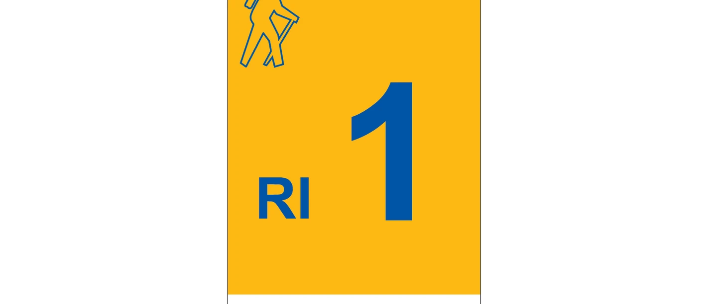 Markierungszeichen Wanderweg RI1 Rinteln