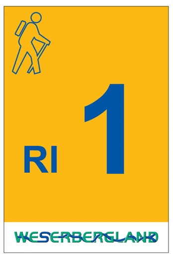 Markierungszeichen Wanderweg RI1 Rinteln
