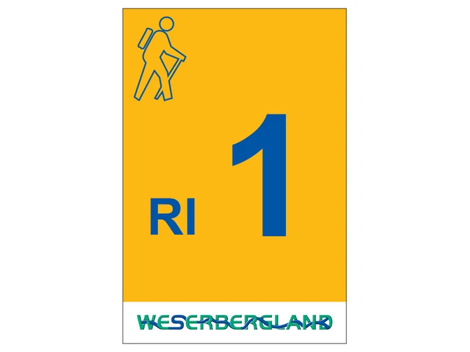 Markierungszeichen Wanderweg RI1 Rinteln