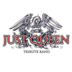 Just Queen Logo Logo Just Queen Tribute Band mit Wappen und Vogel