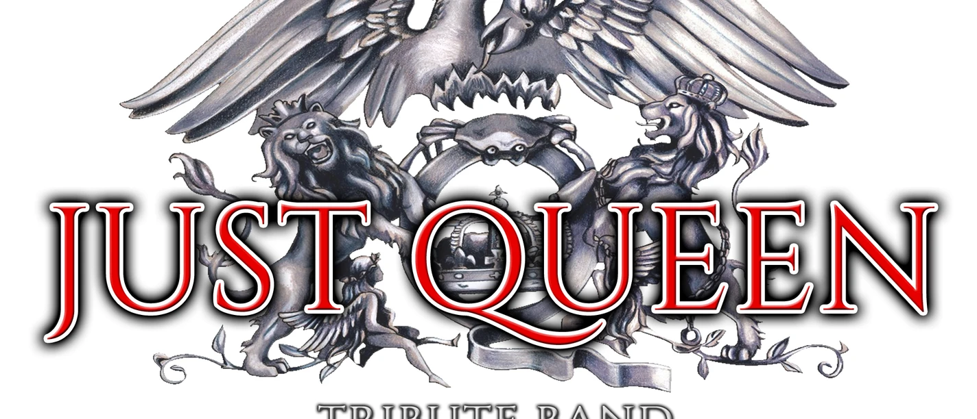 Just Queen Logo Logo Just Queen Tribute Band mit Wappen und Vogel