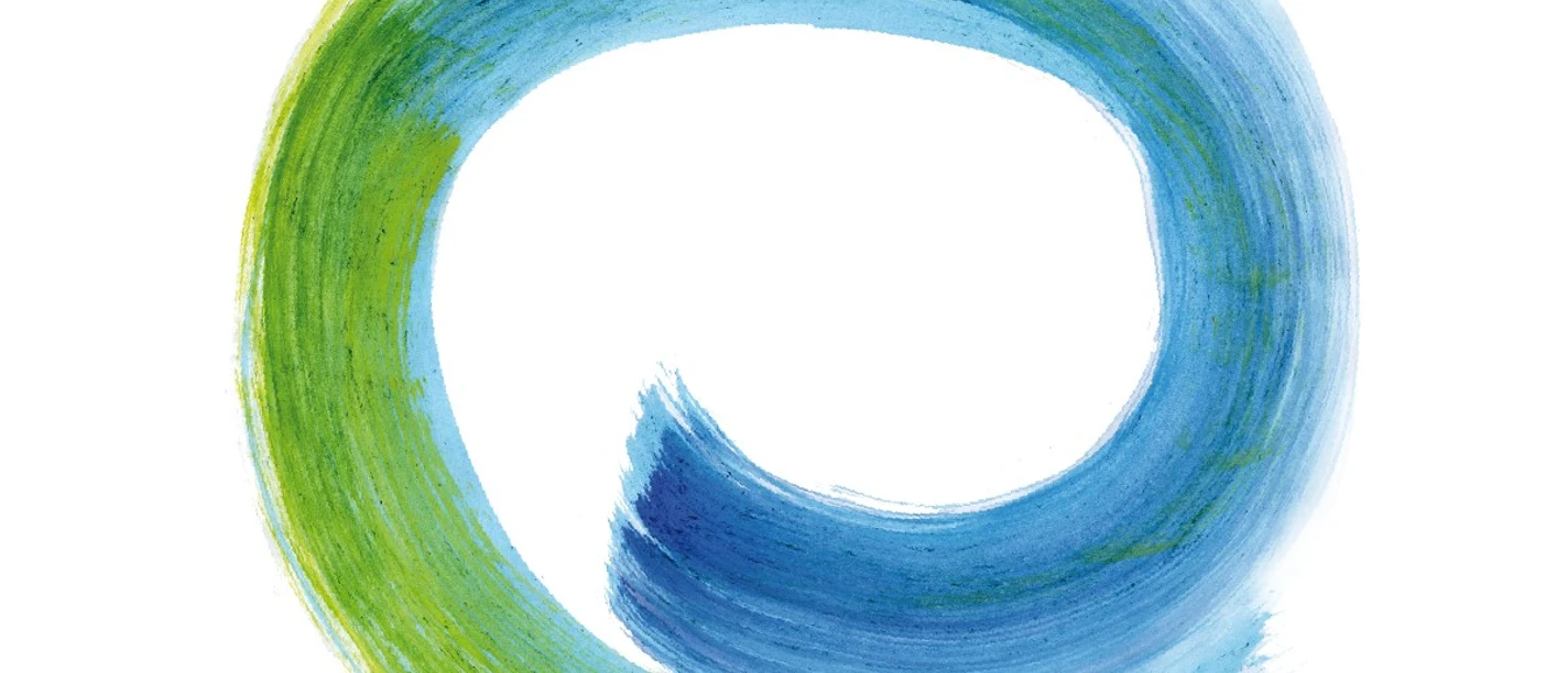 Eine blau grüne Spirale