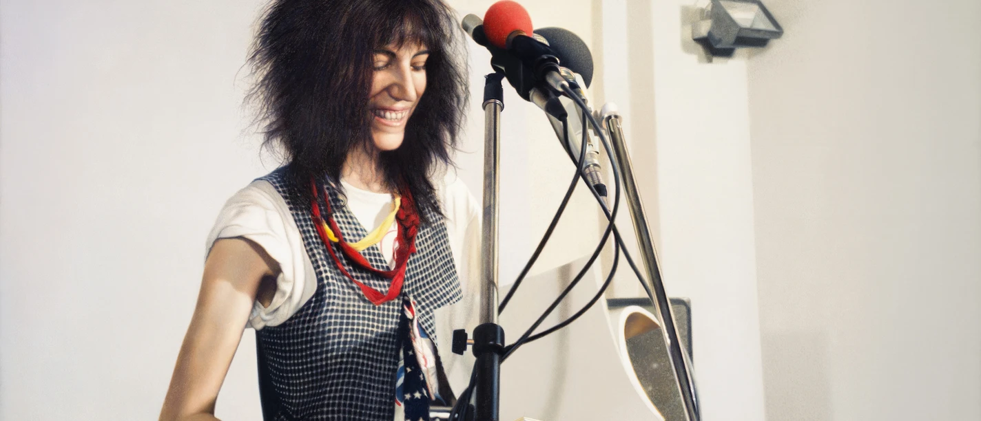 Franz Gertsch, Patti Smith IV, 1979, Acryl auf ungrundierter Baumwolle, 285 x 420 cm, Privatsammlung, Schweiz © Franz Gertsch AG