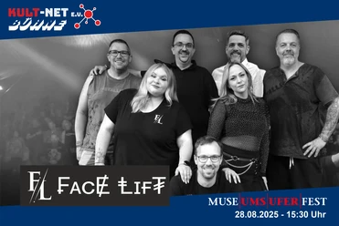 KULT-Net e.V. - FACELIFT A group photo of a band with smiling members.