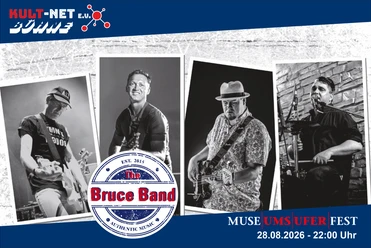 KULT-Net Bühne - THE BRUCE BAND Vier Bandmitglieder in individuellen Fotos