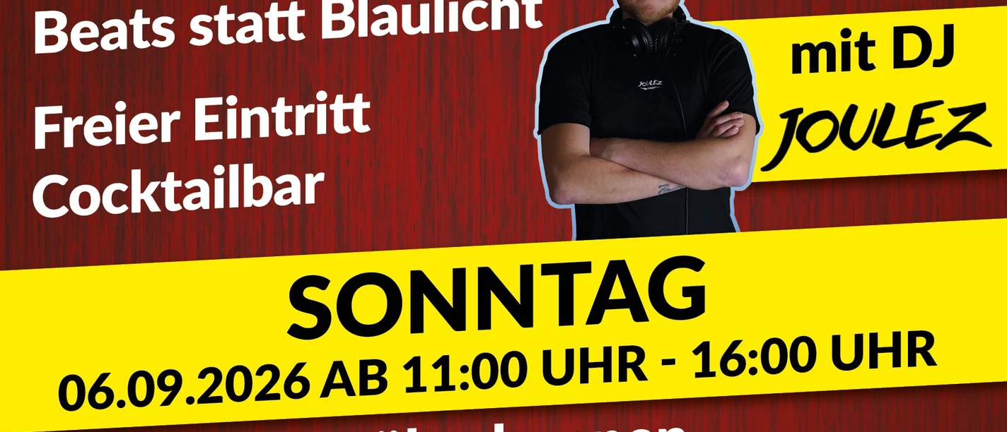 Flyer zum Feuerwehrfest Marienhagen 2026 am 5. und 6. September mit DJ und Familienprogramm