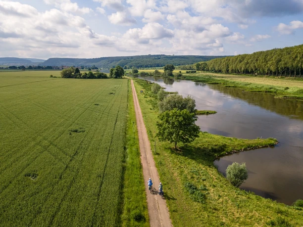 Weser-Radweg kurz vor Grohnde