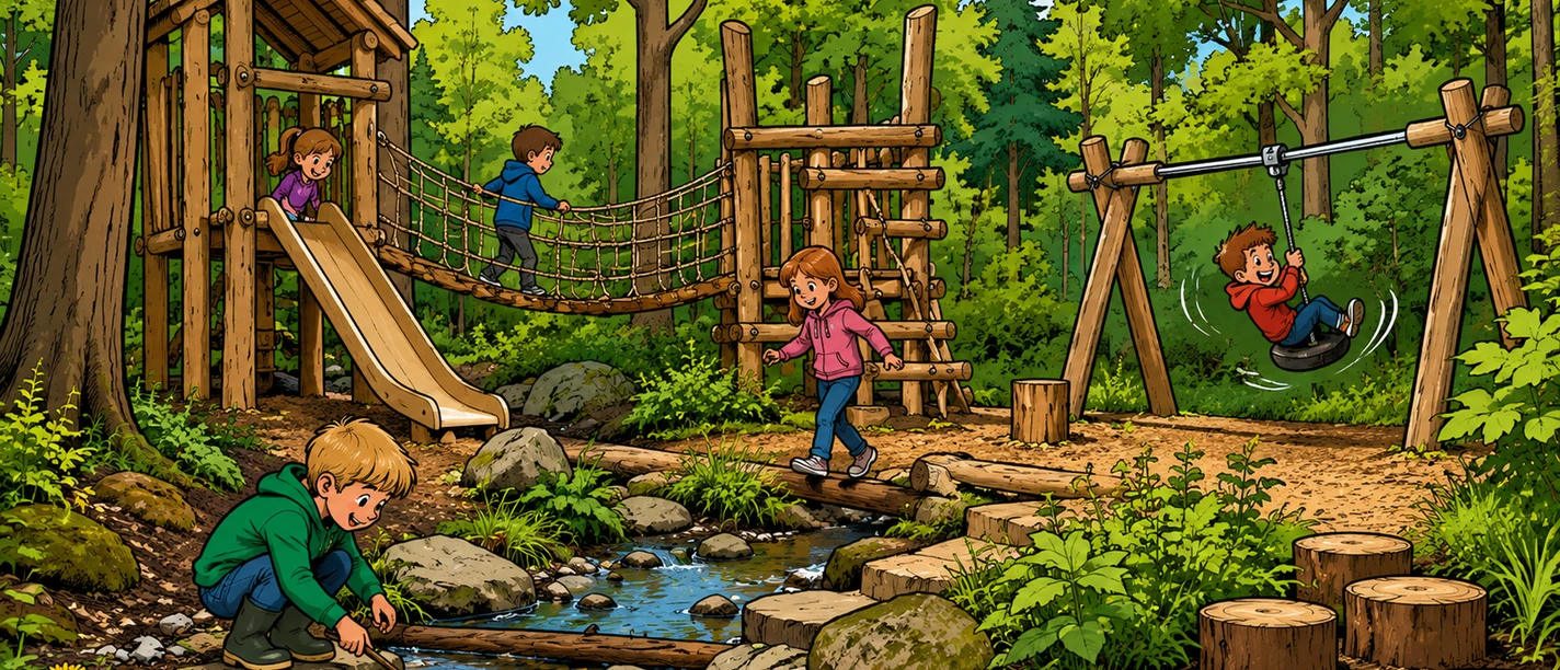 Waldspielplatz | Beispielbild, KI-generiert
