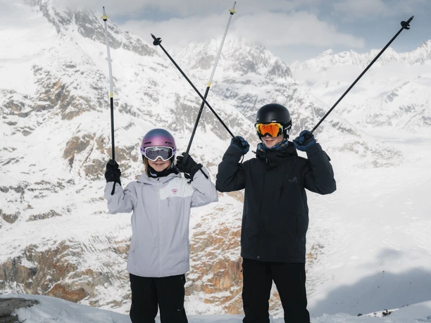 Schi fer frii im Winter in der Aletsch Arena