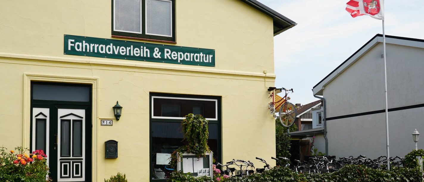 Ein Fahrradverleih von außen