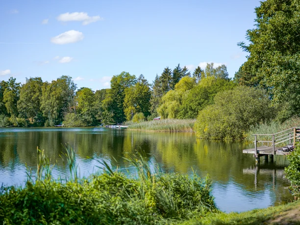 Ein Steg am Salemer See.