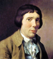 Karl Philipp Moritz Gemaltes Porträt von Karl Philipp Moritz mit dunklem Haar und brauner Jacke